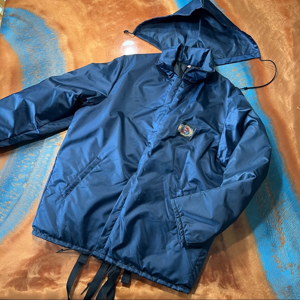 Stearns PFD Flotation Jacket Navy Blue Coast Guard hooded large